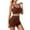 Coffee, variant on Abomasnow Womens 2 Piece Seamless Ribbed Workout Sets Adjustable Straps Wireless Sports Bra High Waist Yoga Shorts on Clearance
