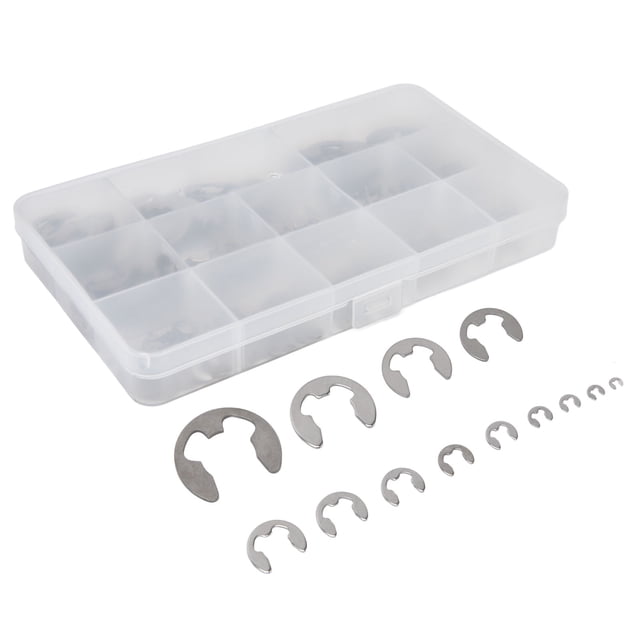 Clip E clip de seguridad de 15 mm a 15 mm Diseño estándar Acero inoxidable Durable para engranajes para eje para rodamientos Anggrek Otros