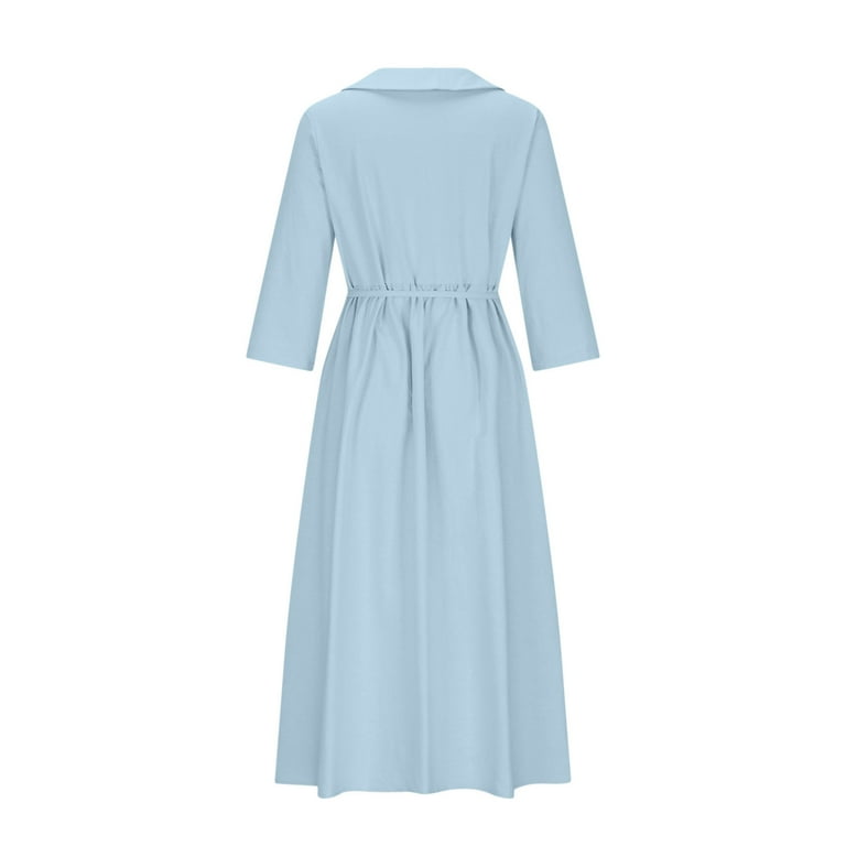 Jinhomg Linen Dress for Women Flowy Swing A Line Beach Sundress