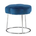 thumbnail image 4 of Linon Siena Silver Base Upholstered Flower Shaped Vanity Stool in Navy Velvet, 4 of 16