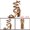 Brown, variant on BLISSFUL STEP Women's Open Toe Lace Up Chunky High Heel Sandals Hot Pink US 5.5