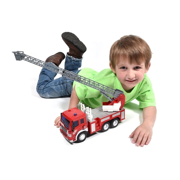 Maxx Action Realistic Play Vehicle Trucks, Fire Truck with Ladder, Unisex