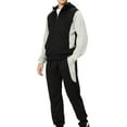 thumbnail image 5 of Biekopu Men's Tracksuit Set Long Sleeve Full Zipper Contrast Color Hoodie Tops Drawstring Side Pockets Bottom Pants Set, 5 of 9
