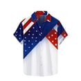 thumbnail image 2 of American Flag Shirts for Men Patriotic Shirt Mens Red White and Blue Shirt Mens Fourth of July Shirt Memorial Day Shirts Men Printed Hort Sleeve Turndown Collar Blouse, 2 of 5