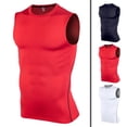thumbnail image 2 of Sports Vest For MenStretch TightFitnessClothesGymnasiumTrainingRunning Speed Dry, 2 of 2
