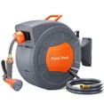 thumbnail image 2 of Retractable Garden Hose Reel,1/2 Inchx100ft/65ft,Heavy Duty,Any Length Lock,Slow Return System,Wall Mounted and 180 Deg Swivel Bracket, 2 of 8