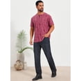 thumbnail image 5 of DARING DIVA Men's Ripped Henley Retro Short Sleeve Button Down T-Shirt S Red, 5 of 7