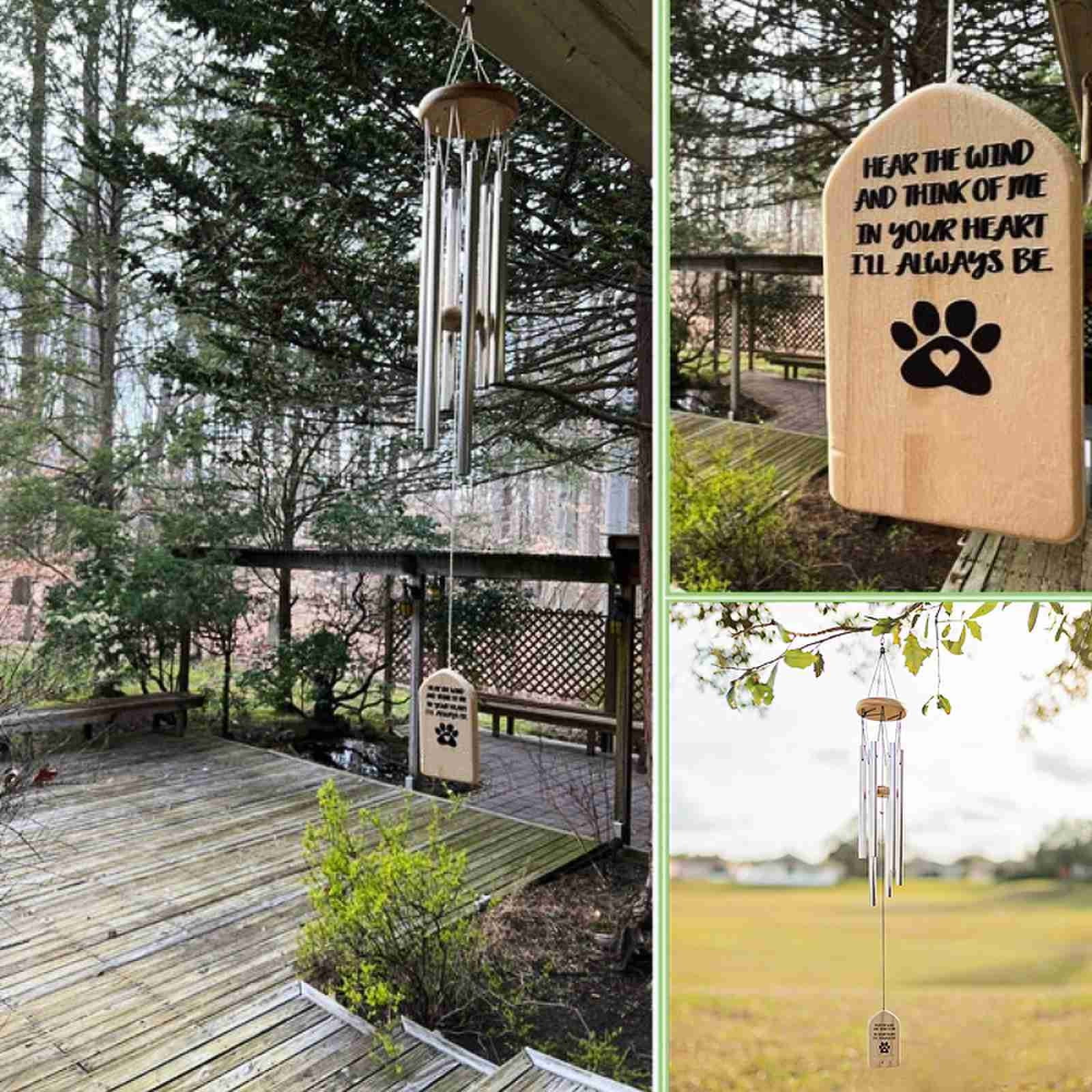 JilgTeok 3 Packs Pet Customized Memorial Wind Chimes Customized Wind Chime Mourning Commemorative Gift for Dog Cats Pet Lover Owner