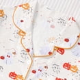 thumbnail image 5 of MEZZALL Women Halloween Ghost Print Pajama Set Lapel Collar Button Closure Chest Pocket Short Sleeve Tops With Elastic Waist Shorts Loungewear Sleepwear For Holiday 2 Piece Stylish Pjs, 5 of 9