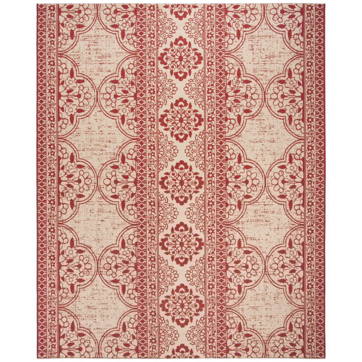 thumbnail image 6 of SAFAVIEH Beach House Justine Geometric Indoor/Outdoor Area Rug, Red/Creme, 4' x 4' Square, 6 of 8