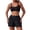 Black, variant on Women's Two Piece Swimsuit Crisscross Back Tie Front Swim Top with Sporty Boyshort Tummy Control Bathing Suit
