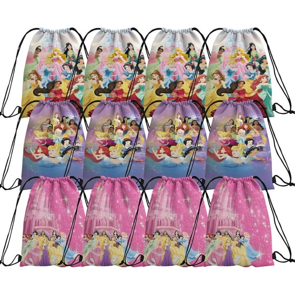 12 Packs Drawstring Bag, Reusable Non-Woven Gift Backpacks Goodie Favor Bags for TV show fans Birthday Party Decorations