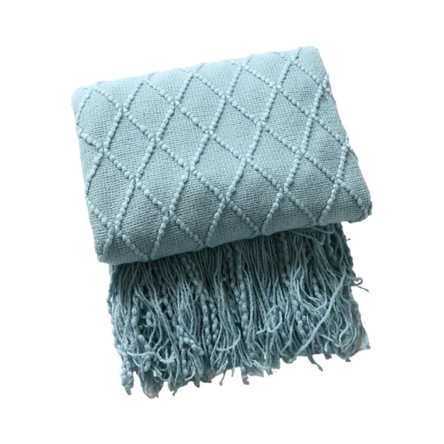 Ounissouiy Manta de sofá Manta de punto grueso de invierno Manta de siesta de oficina Manta de aire acondicionado Decoración del hogar No.6 Ounissouiy HA024881-06