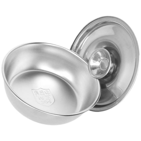 LULULION Stainless Steel Bowl baby food bowl Silver Portable with Lid Various Occasions 1 Set
