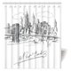 thumbnail image 1 of ABPHQTO Cortina de ducha New York New York Contemporary Business Metropolis Corporate Town Monochromic Sketch Baño Cortina de ducha 160x180 cm, 1 of 2