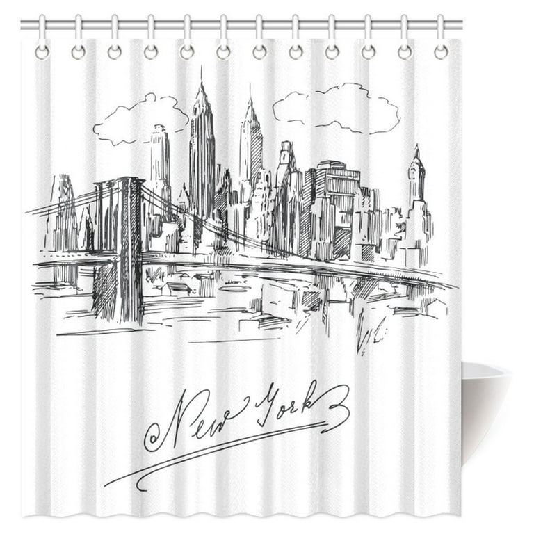 MYPOP New York Shower Curtain, New York Contemporary Business