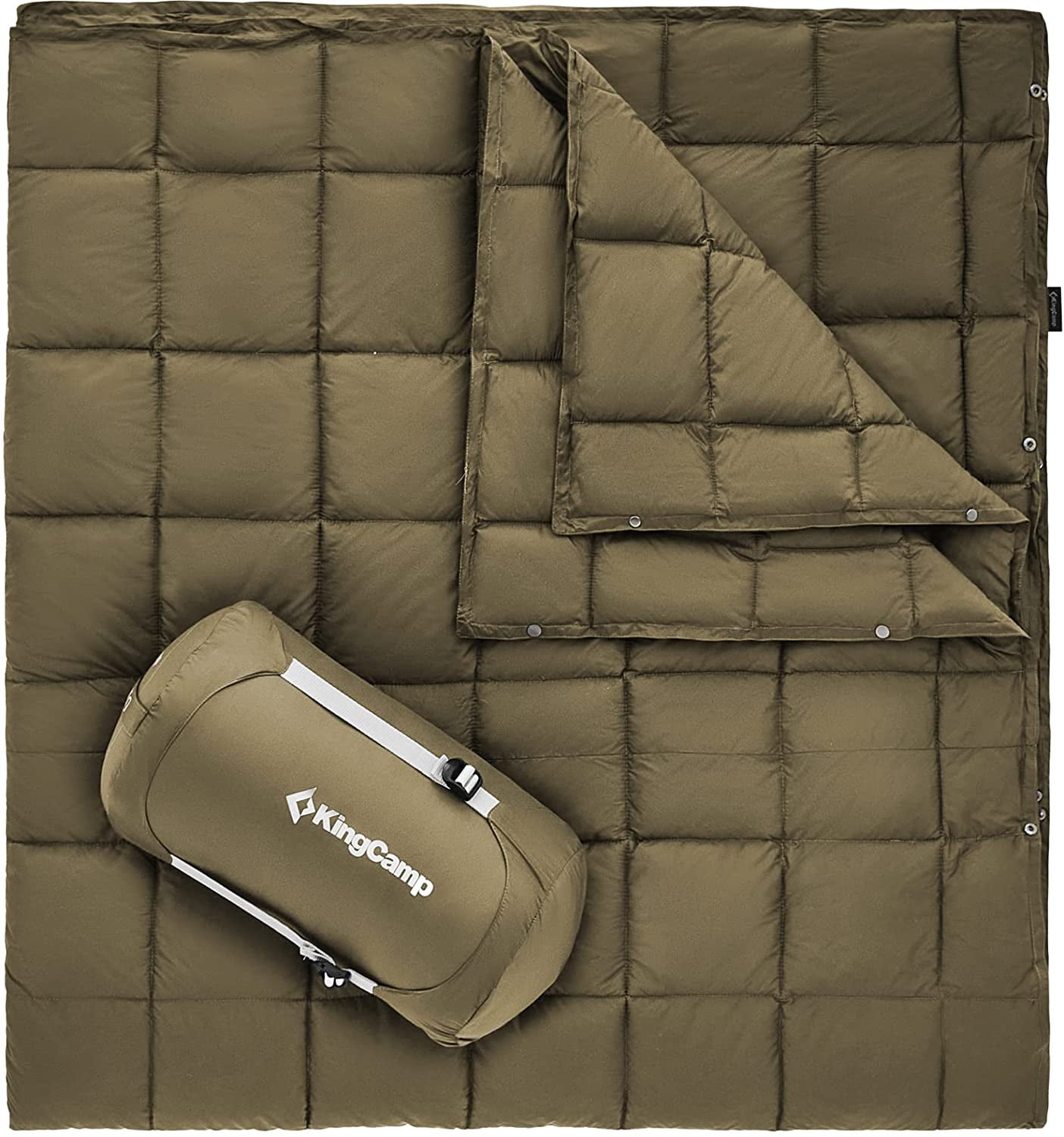 KingCamp Queen Size Camping Blanket Packable Lightweight Down Blanket Wearable Warm Compact