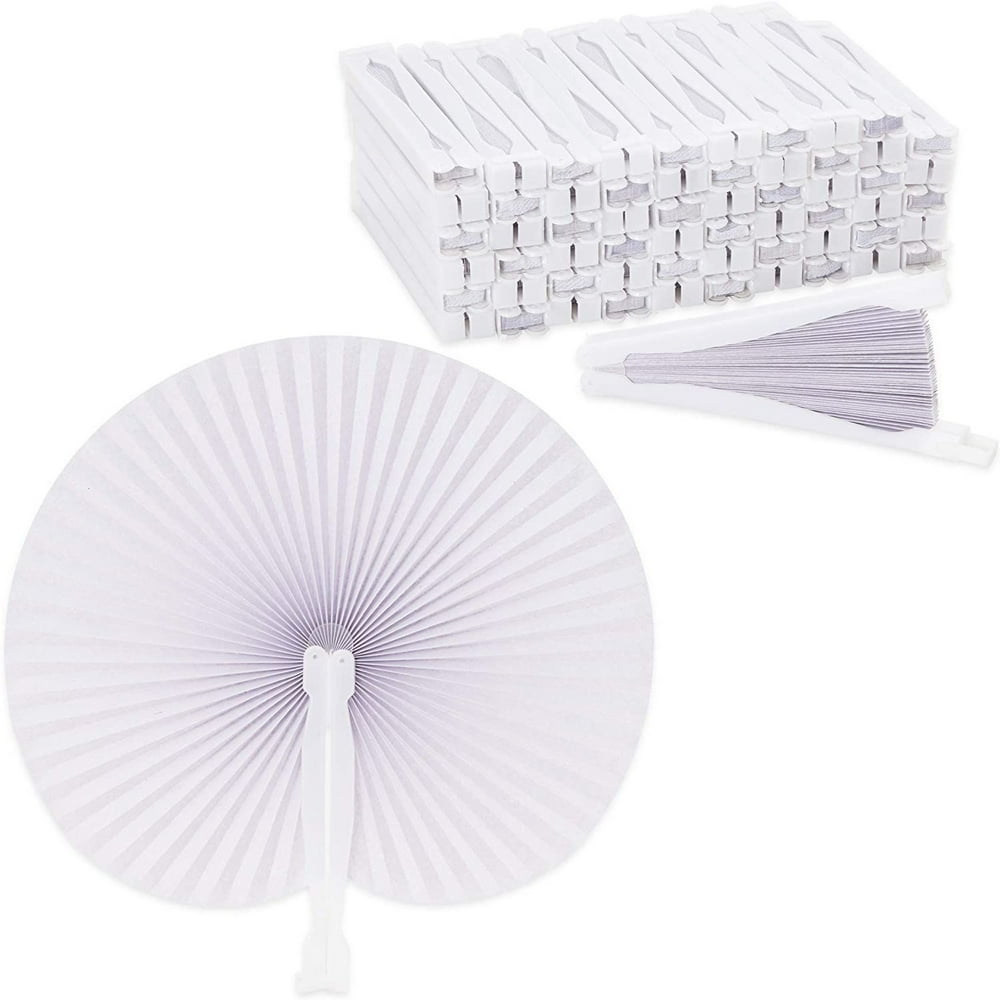 60 Pack Large 10" Paper Folding Hand Fan Handheld Fan for Men and Women