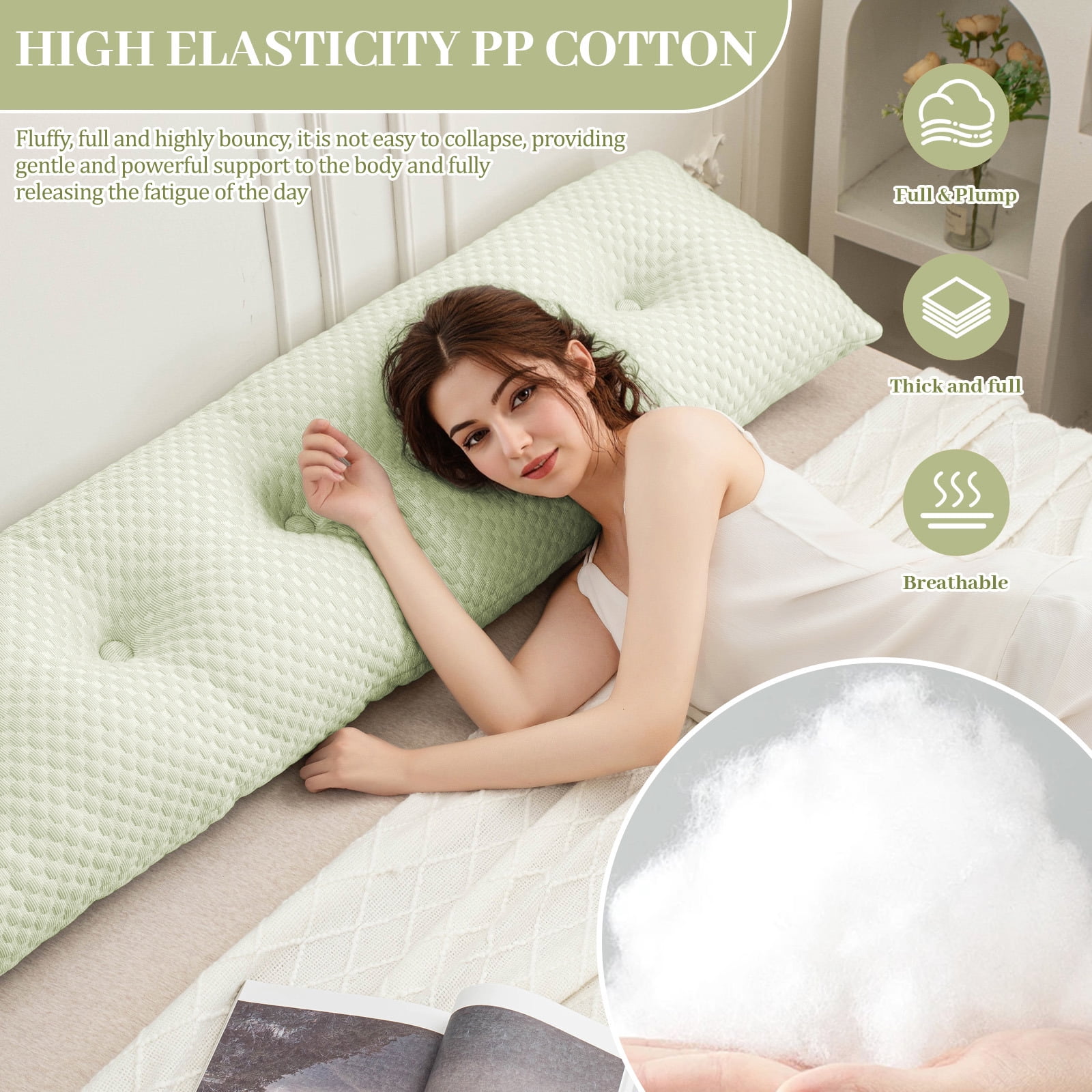 Lovote Comfort Wedge Headboard Pillow - Plush Supportive Backrest for Reading & Relaxing