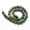 thumbnail image 2 of Natural Moss Agate Beads Strands Faceted Round 8mm Hole: 1mm about 44pcs/strand 14.9 inch~15.1 inch, 2 of 3