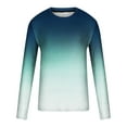 thumbnail image 5 of Long Sleeve Shirts For Men Qiggri Men Casual Gradient Printing Round Neck Long Sleeve Pullover T-Shirt Tops, 5 of 5