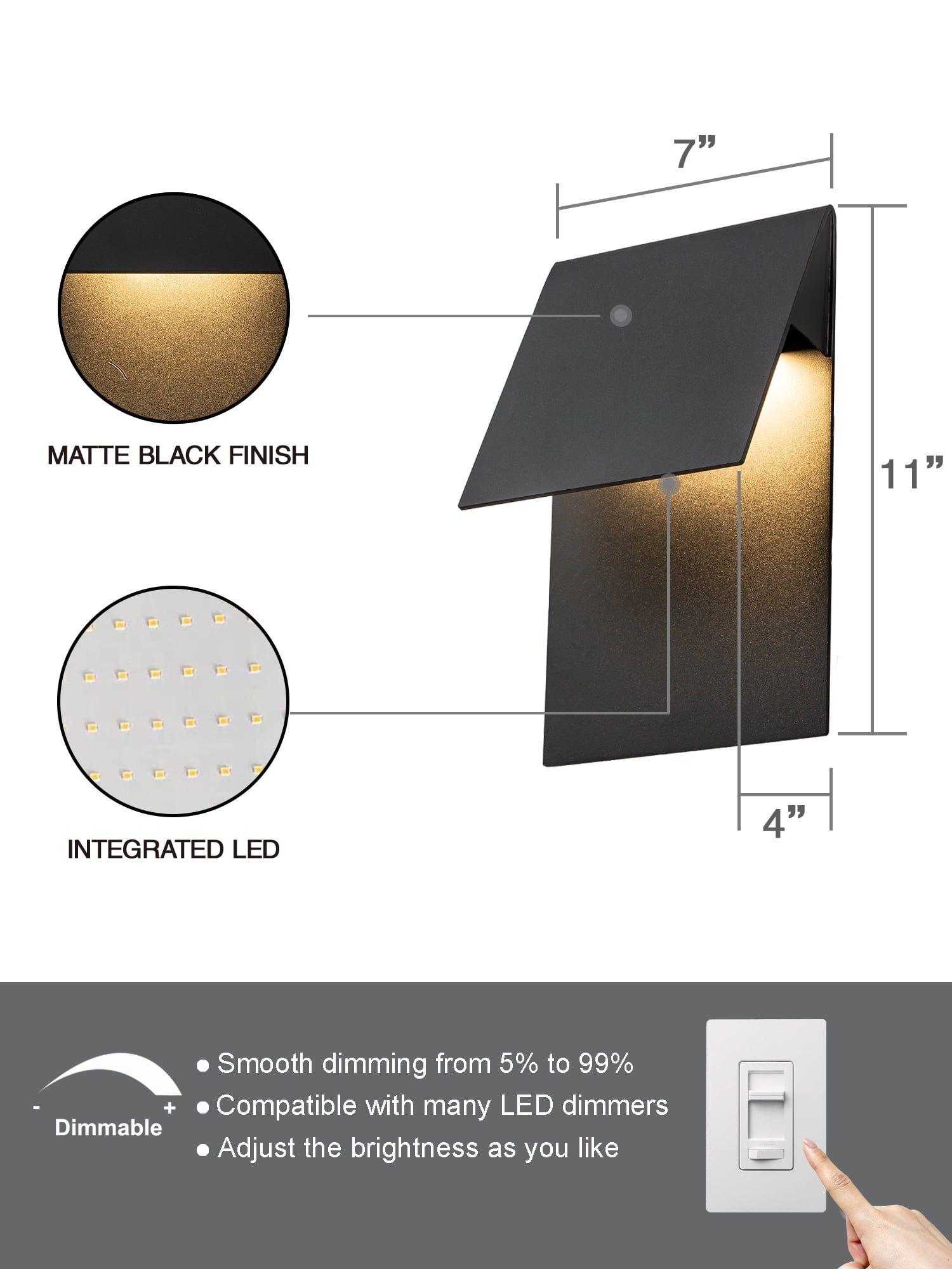 11"Modern Outdoor led Wall Light