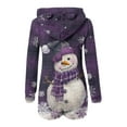 thumbnail image 6 of Cavosen Christmas Plus Size Jumpsuit Fleece Zip Up Long Sleeve Cute Hooded Loungewear with Ears Snowman Thicken Onesie Warm Unisex Winter Sleepwear, 6 of 7