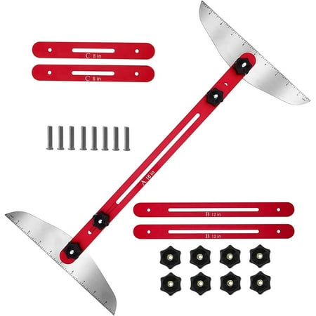 

LHX Adjustable Stair Treads Measurement Tool for Versatile Use Red-0810
