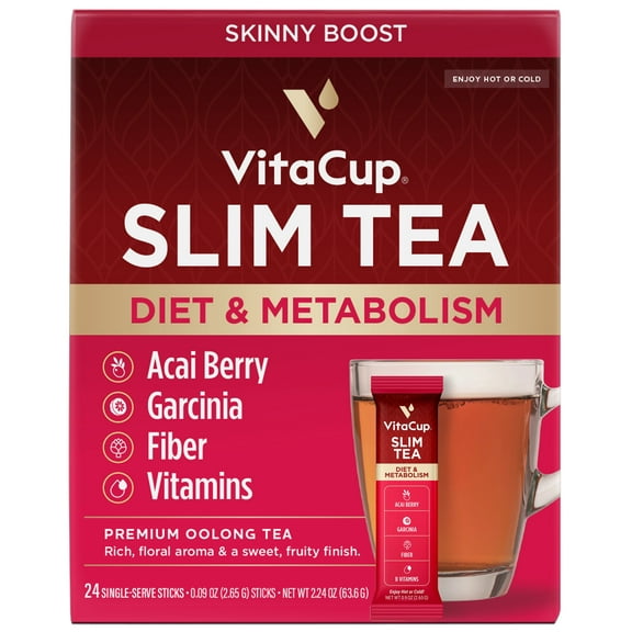 VitaCup Slim Instant Tea Packets For Diet Support, 24 Ct
