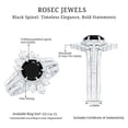 thumbnail image 5 of Rosec Jewels Real Black Spinel Wedding Bridal Ring Set of 3 - Vintage Style Engagement Ring with Enhancer - AAA Quality, 14K White Gold, US 7.50, 5 of 6