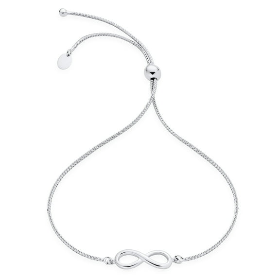 Bling Jewelry Womens Infinity Symbol Bolo Style Bracelet .925Sterling Silver Adjustable