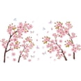 thumbnail image 1 of Calcomanías de pared de flores de cerezo en acuarela con mariposas - Decoración de vinilo con flores en color rosa pastel para dormitorio, baño, sala de estar, guardería, 1 of 9