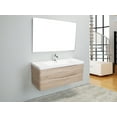 thumbnail image 2 of Eviva Smile 48" White Oak Wall Mount Modern Bathroom Vanity w/ White Integrated Top, 2 of 3