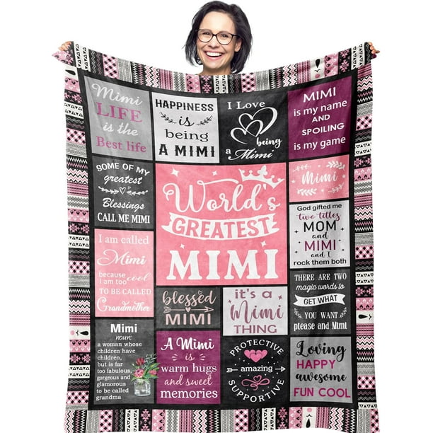 LHSHID Mimi Gifts Mimi Gifts for Grandma Grandma Birthday Gifts Great Grandma Gifts for Mimi Grandma Nana Gifts for Grandma Grandmother Gift Ideas Mimi Mother’s Day Gigi Gift Blanket 60"x80"