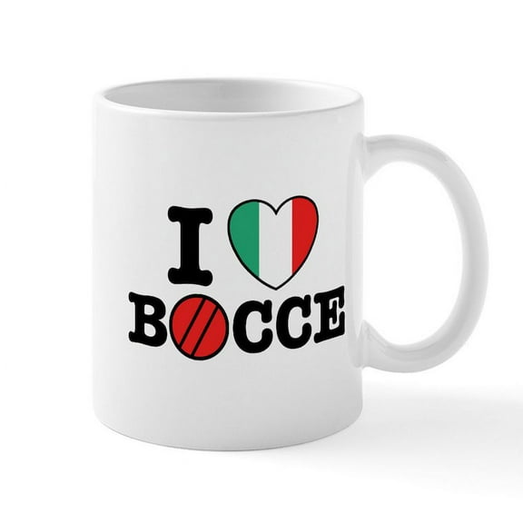 CafePress - I Love Bocce Mug - 11 oz Ceramic Mug - Novelty Coffee Tea Cup