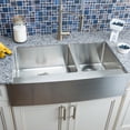 thumbnail image 5 of Miseno MNO163620F6040 36 in. Farmhouse Double Basin Stainless Steel Kitchen Sink with Apron Front 60-40 Split Drain Assemblies & Fitted Basin Rack, 5 of 7