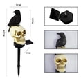 thumbnail image 5 of Luces solares de decoración al aire libre de Halloween, luces fantasma impermeables, luces solares de jardín de calavera con cuervo negro en calavera, 5 of 5