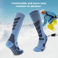 thumbnail image 2 of 1 Pair Ski Socks Elastic Lock Temperature Sweat Absorption Warm Feet Thickened Terry Outdoor Sports Socks for Winter Sports-Light Blue,M, 2 of 8