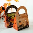 thumbnail image 3 of Halloween Candy Boxes, Halloween Treat Bags, 5pc Portable Triangular Candy Wrapping Boxes with Handles, Paper Material Decorative Gift Tote Bags for Holiday Celebrations, 3 of 5