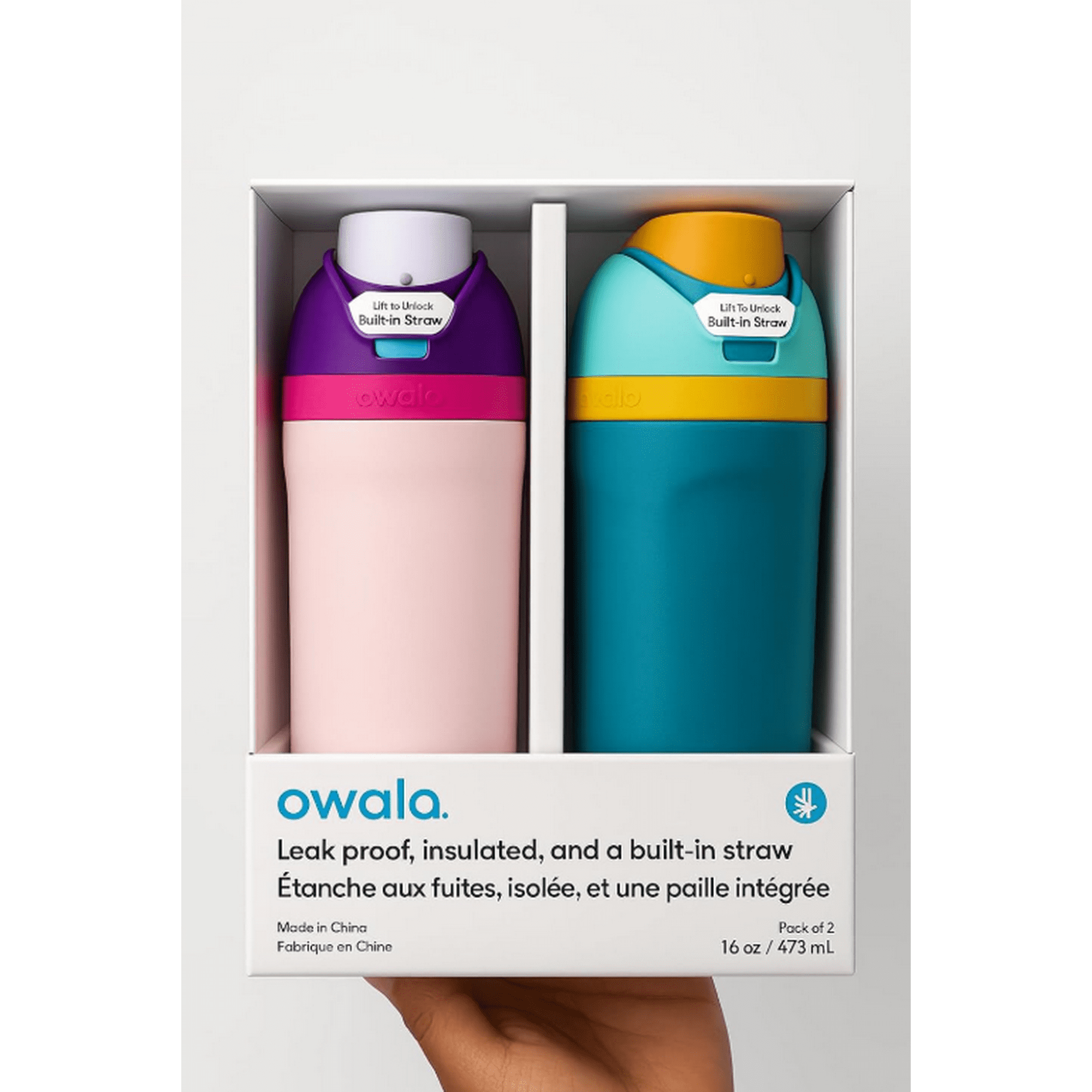 Owala KIDS 16oz(475ml) 新品 Owala Kids FreeSip Insulated Water Bottle with Straw and Lock