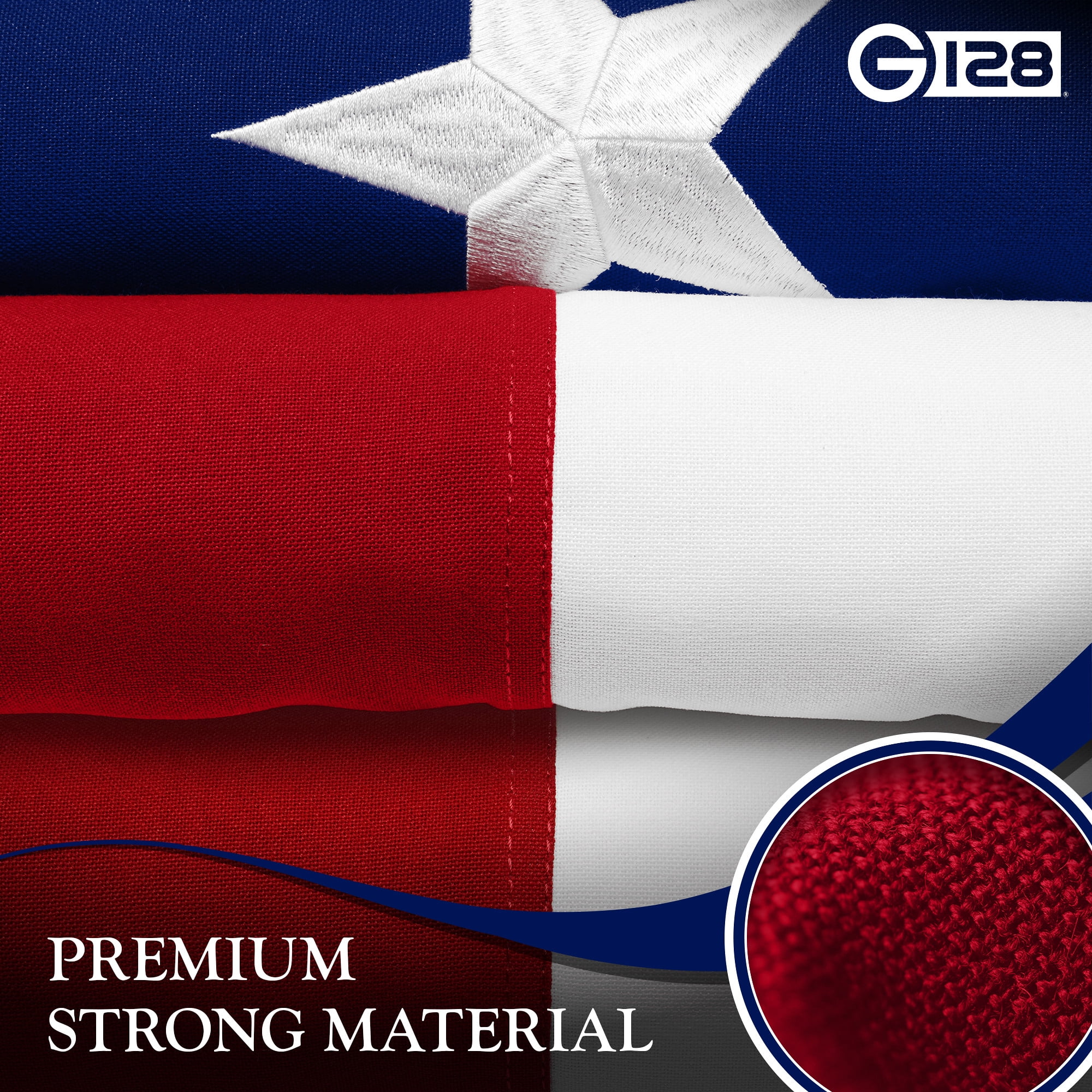 G128 Combo Pack: American USA Flag 5x8 Ft & North Carolina Flag 5x8 Ft, Both Embroidered SPUN Polyester, Indoor/Outdoor, Brass Grommets