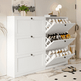 thumbnail image 5 of RichYa White Shoe Cabinet with 3 Flip Drawers for Entryway, Shoe Storage Cabinet Shoe Rack for Hallway, Living Room,Bedroom, 5 of 9