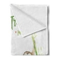 thumbnail image 2 of Sloth Soft Flannel Fleece Throw Blanket, Babies in Tropical Nature Theme Exotic Palm Tree Leaves Nursery Aloha, Cozy Plush for Indoor and Outdoor Use, 50" x 70", Pale Brown Green, by Ambesonne, 2 of 5