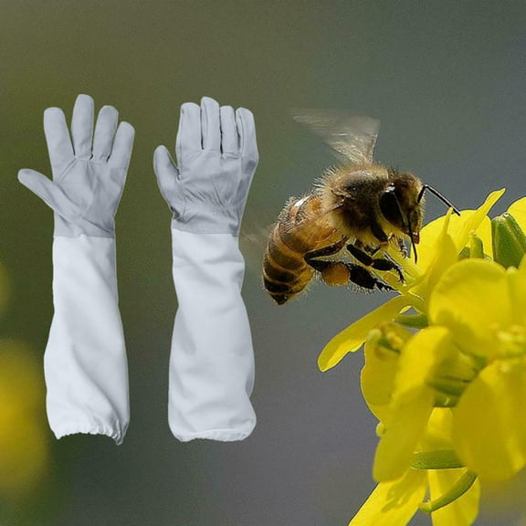 kayannuo Beekeeping Gloves Goatskin Bee Keeping with Vented Beekeeper Long Sleeves