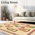 thumbnail image 2 of ODIKA 6'x9' Machine Washable Non-Slip Area Rug, Magical Winter Greeting Showcasing Gingerbread Houses High Traffic Rug with Pad, Beige, 625004, 2 of 8