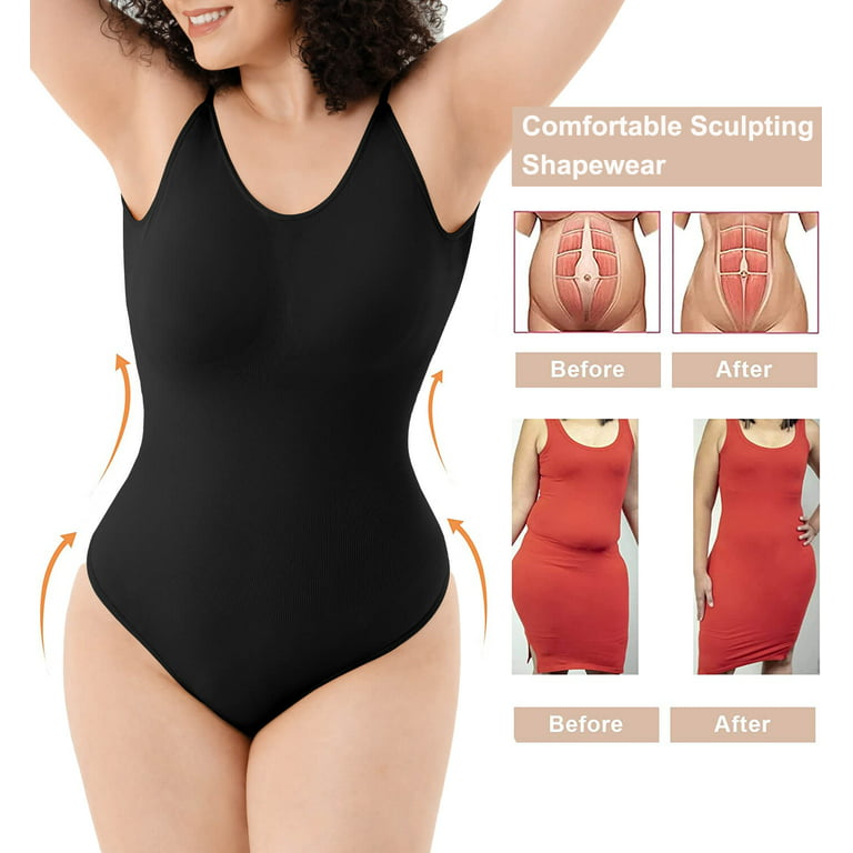Buy Vaslanda Women's Seamless Shapewear Bodysuit Tummy Control Ultra-Thin  Full Body Shaper with Ajustable Shoulder Strap Online at desertcartMaldives