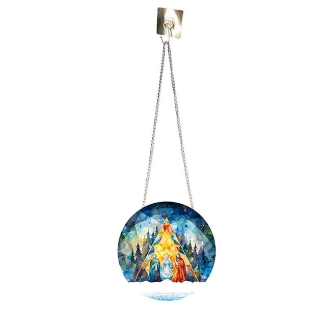 Ganfancp Adornos Navideños Redondos de Acrílico Placas de Bautizo Del Bosque Decoraciones Navideñas de Pared Ofertas Del Día 1* Amuleto