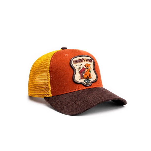 KNITE Gorra Farmer Dog Yellow Trucker Hombre Ajustable Estilo Rancho Western