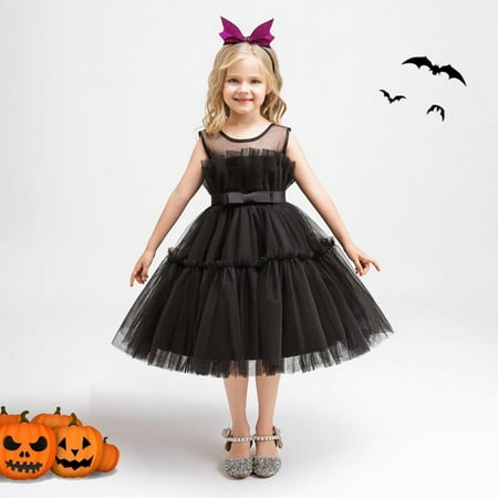 

Baby Girl Mesh Dress Toddler Tulle Sleeveless Princess Party Wedding Halloween Dress for Children Cosplay Party Clothes 1-7T