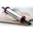 thumbnail image 3 of Stainless Steel Rolling Pin with Thickness Rings Large Duty Adjustable Roller, 3 of 8